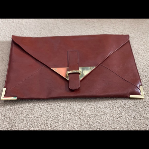 Beautiful Redish Brown Envelope Clutch- Large - Picture 2 of 10